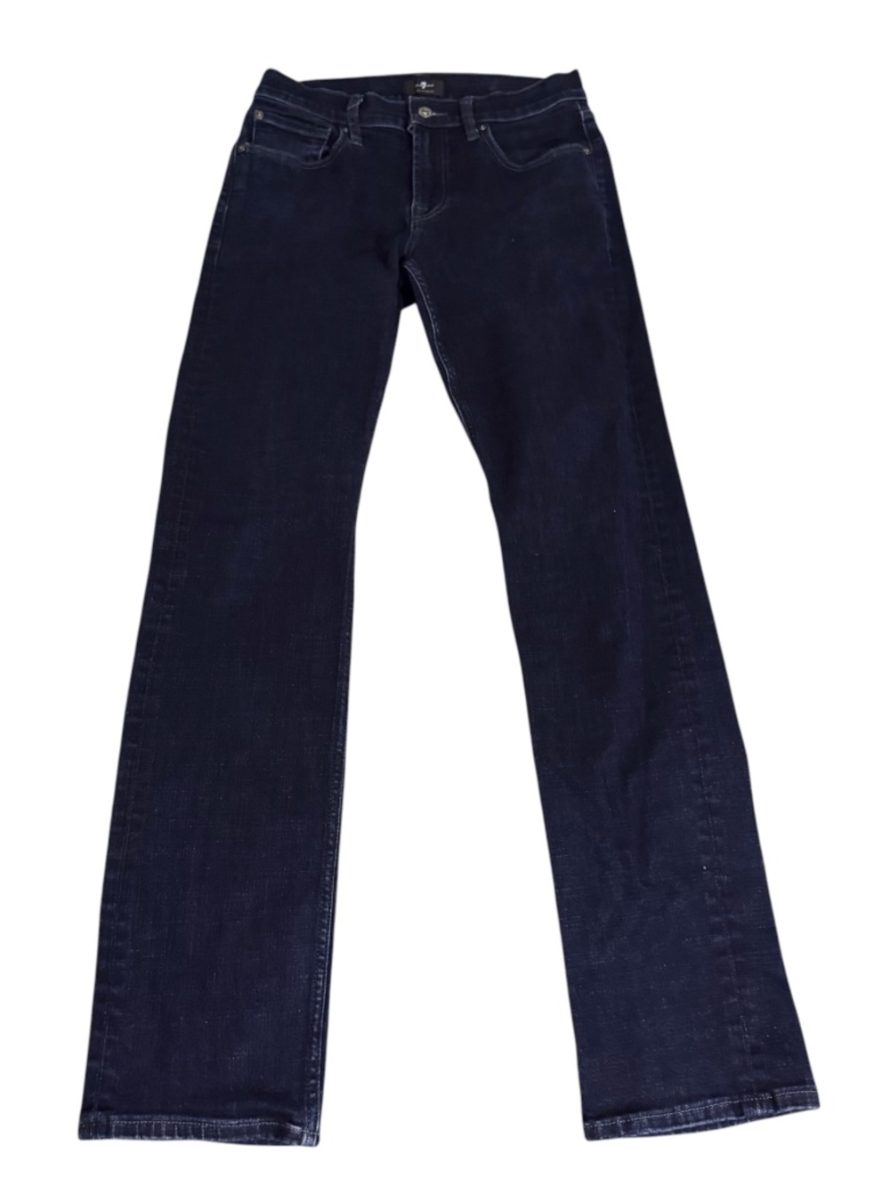 7 For All Mankind Size 30 Slimmy Jeans Dark Blue Pockets Straight Ankle Denim